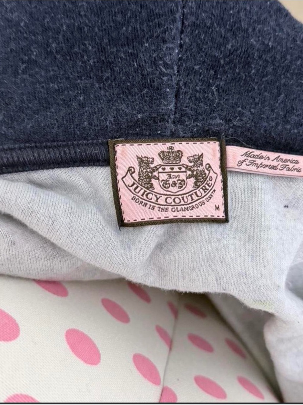 Juicy Couture Navy Hoodie with Pink Logo Patch - Picture 4 of 4